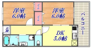 中道グリーンハイツ【4階】の間取り