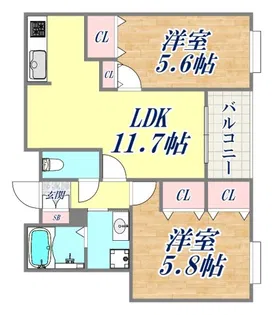 アランチャ花隈【10階】の間取り