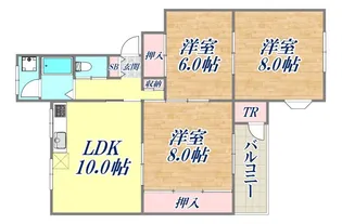 鶴甲コーポ10号棟【106号室】の間取り