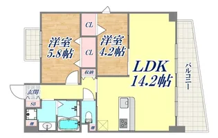 パインコート平磯【4階】の間取り