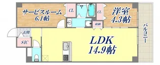 ブルーミンメドー本山【1階】の間取り