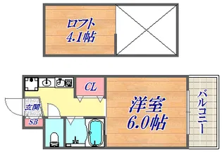 エステムコート三宮駅前ラドゥー【9階】の間取り