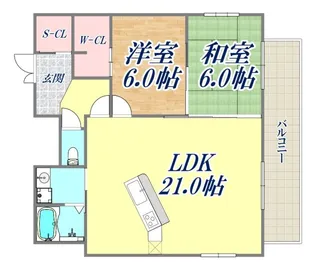 オーブ東須磨【2階】の間取り