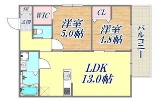 リアライズ箕岡【2階】の間取り