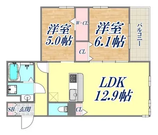 アーシャヌール【3階】の間取り