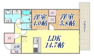 プラウドタワー神戸垂水【17階】の間取り