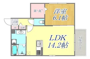 Birdhill塚本通【2階】の間取り