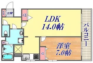 パルシオ三宮フラワーロード【9階】の間取り