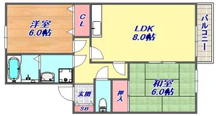 メイプルハイツ【1階】の間取り