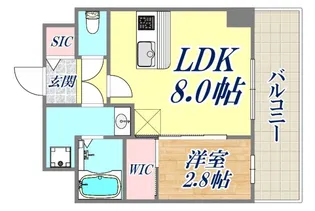 ソルテラスKOBE新長田駅前【6階】の間取り