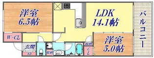 ワコーレ神戸三宮トラッドタワー【11階】の間取り