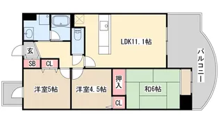 ベルレコルテ浜辺【5階】の間取り
