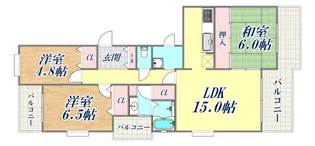 シティハイツ諏訪山【1階】の間取り