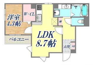 ブルーノ篠原中【3階】の間取り