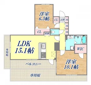 フェンテ住吉本町【1階】の間取り