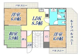 リトルシャトー【4階】の間取り