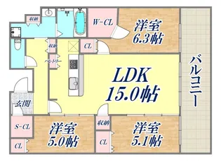 プラウドタワー神戸垂水【28階】の間取り