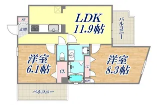 シー・クリサンス神戸【7階】の間取り