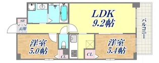 サンビルダープラス友田町ステーションフロント【9階】の間取り