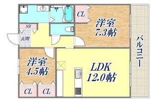 レバンス高取【4階】の間取り