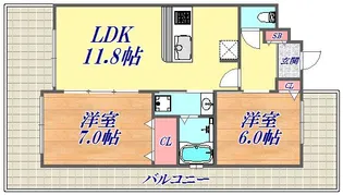エステムプラザ神戸西Ⅴミラージュ【15階】の間取り