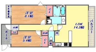 プラスワン芦屋【2階】の間取り