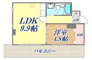 クラウンビル・レジオン三宮【8階】の間取り