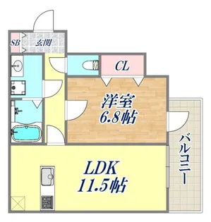 アルコイリス上筒井【1階】の間取り
