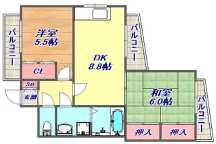 フレンテ灘【5階】の間取り