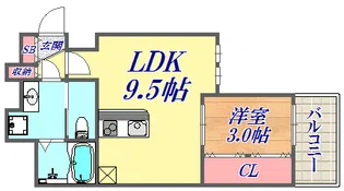 セレニテ神戸元町クレア【9階】の間取り