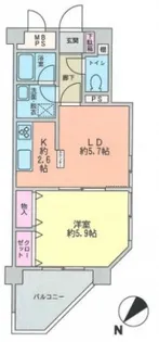 ビクセル伊勢佐木町【512号室】の間取り