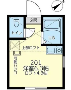 ユナイト星川メリフィールド(真ん中)【103号室】の間取り
