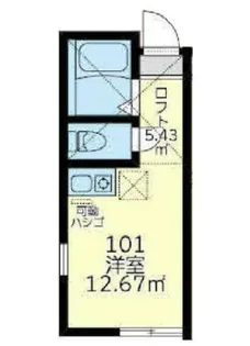 ユナイト平楽スルマーレルチカ【1階】の間取り