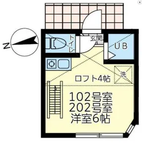 ユナイト田浦キャンドラー【102号室】の間取り