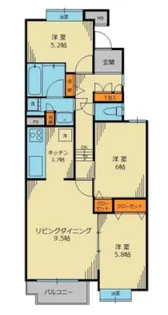 コスモ山手【2階】の間取り