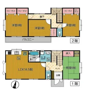 神奈川県川崎市麻生区岡上1丁目【一戸建】の間取り