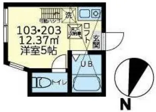 ユナイト衣笠マルセロの瞳【2階】の間取り