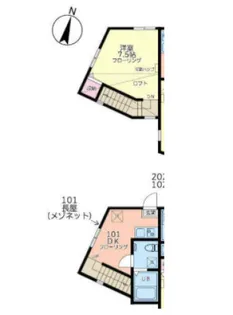 ユナイト黄金町アクトンストリート【106号室】の間取り