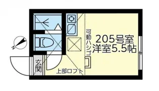 ユナイト星川ジェフリー【202号室】の間取り