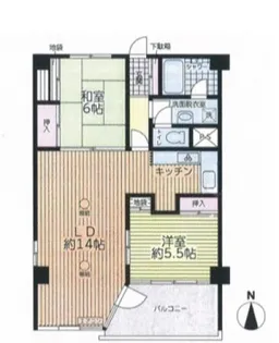 野毛山マンション【5D号室】の間取り