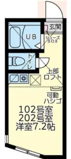ユナイト石川町マルシュ【102号室】の間取り