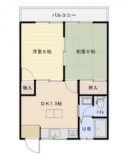 グリーンハウスA棟【202号室】の間取り