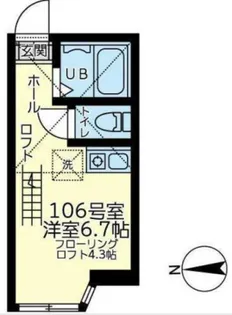 ユナイト小田ドヌーオペラ【1階】の間取り