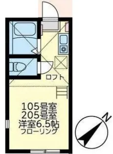 ユナイト星川パリセヴェイユ【105号室】の間取り