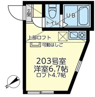 ユナイト星川ジョンポラニー【201号室】の間取り