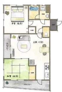 アベニュー夢野【4階】の間取り