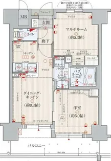 エステムプラザ神戸西IVインフィニティ【8階】の間取り