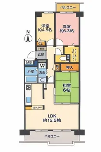 西神中央ウェステージ壱番館【7階】の間取り