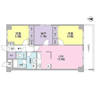 リバーレセンター南【5階】の間取り