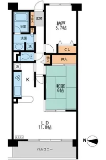 CASSIA横濱ガーデン山【4階】の間取り